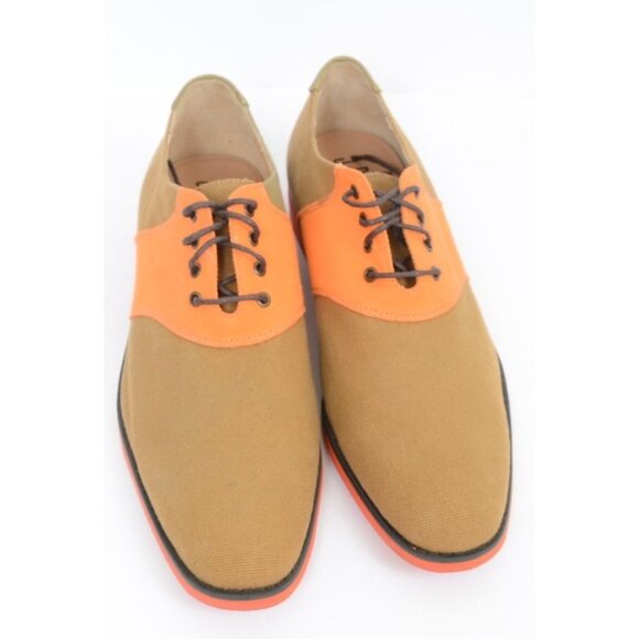 J.D. Fisk Galvin Men\'s 8.5 Two-Tone Oxfords Canvas Lace Up Casual Dress Shoes